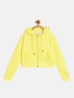 Girls Yellow Front Zipper Bomber Jacket - Lyush Kids