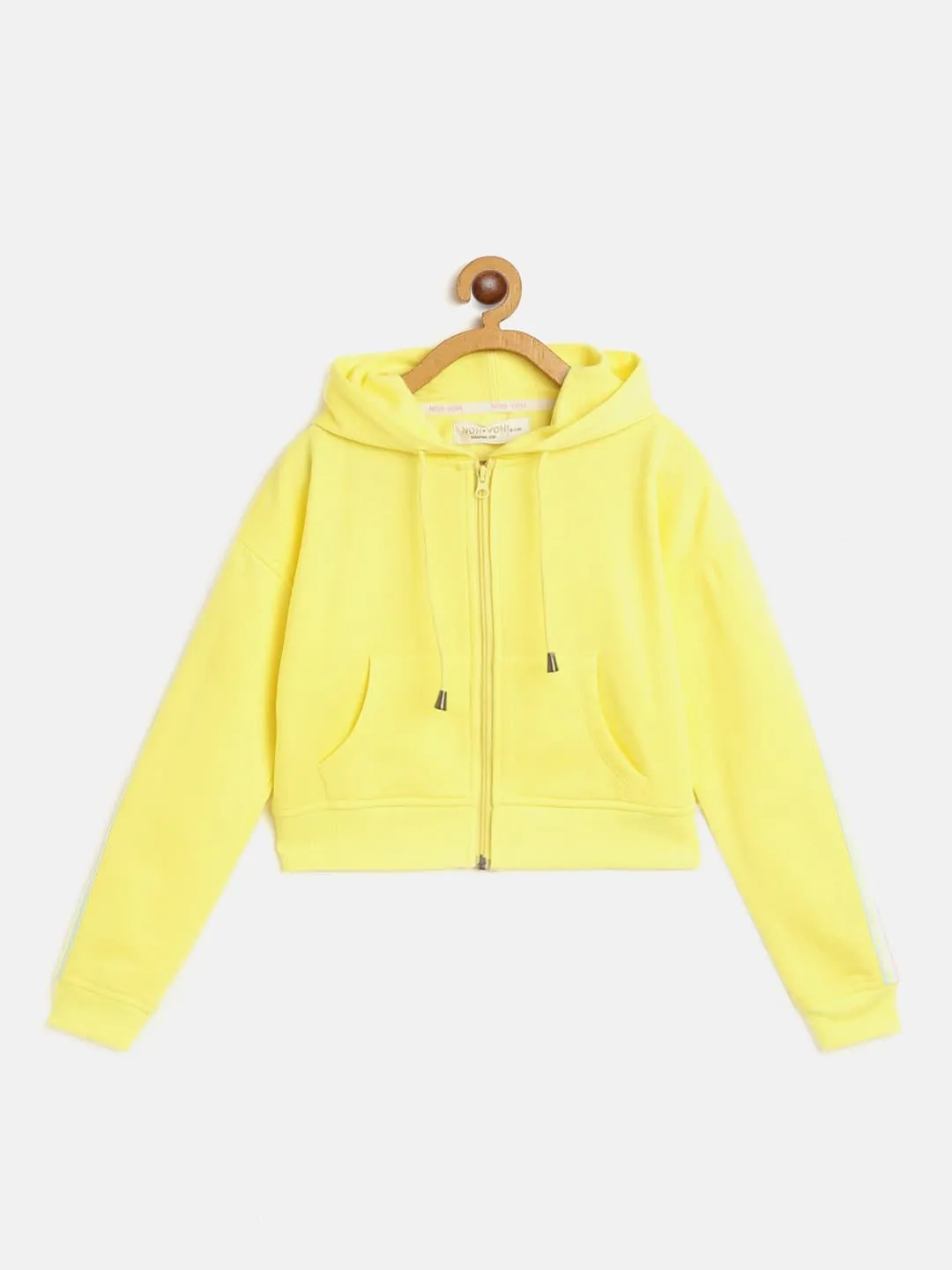 Girls Yellow Front Zipper Bomber Jacket - Lyush Kids