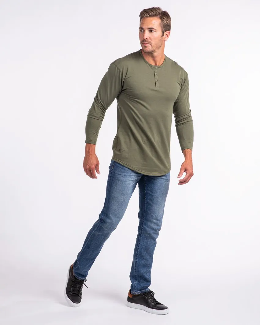 Henley Drop-Cut Long Sleeve: LUX (FINAL SALE)