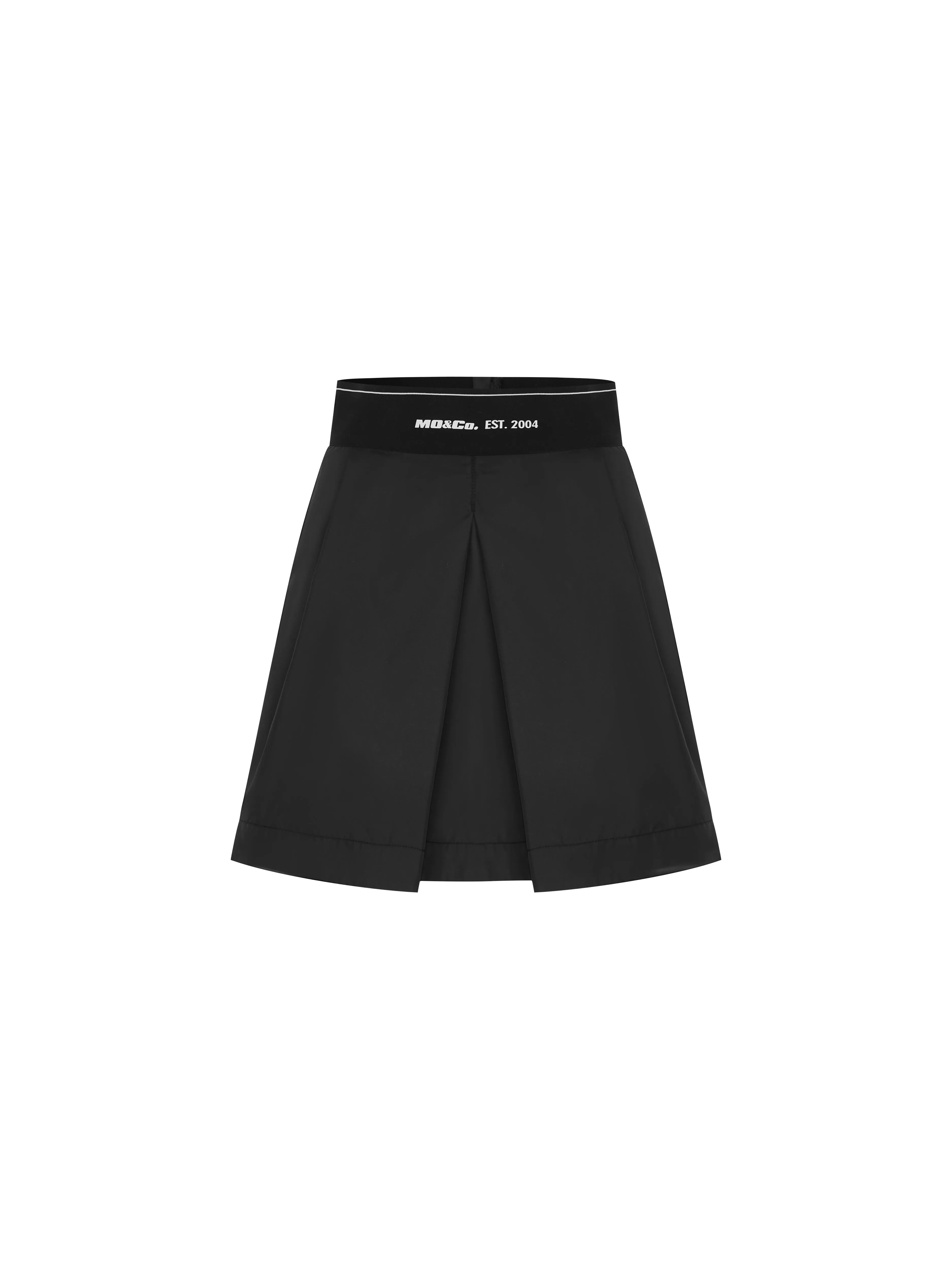 High Waist Logo Pleated Skirt