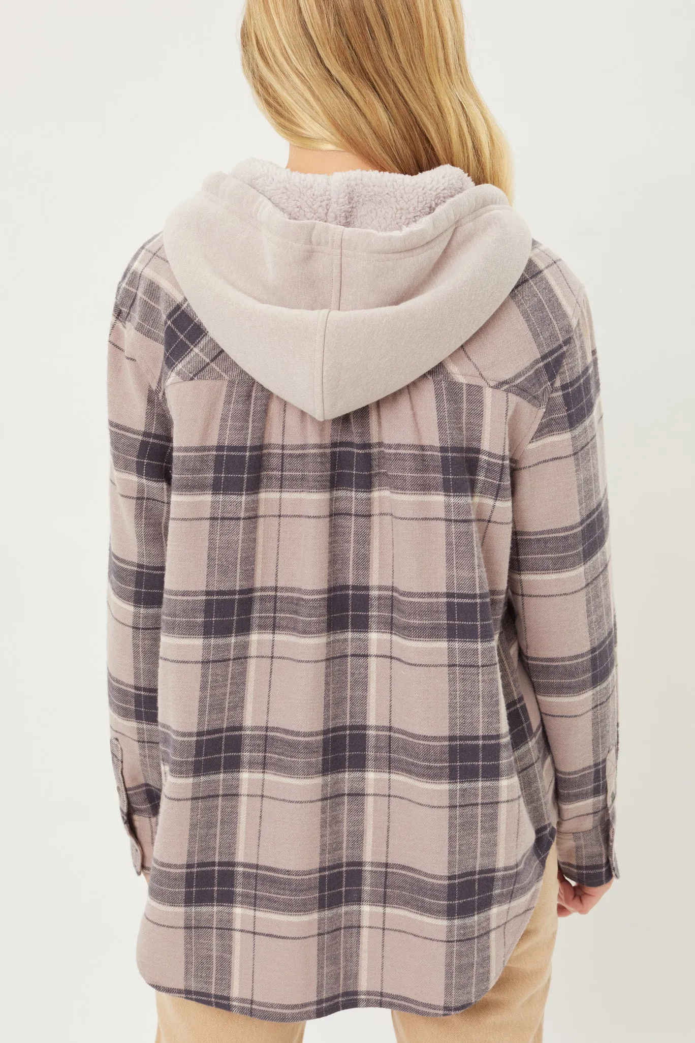 Hooded Flannel Shirt Jacket
