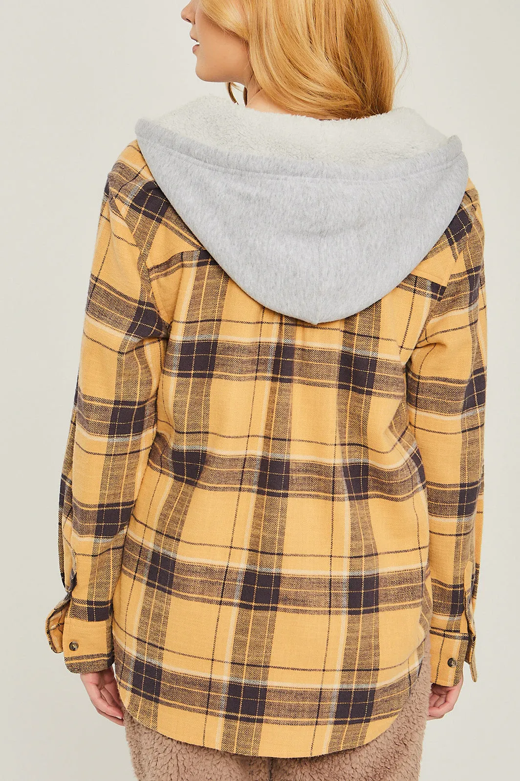 Hooded Flannel Shirt Jacket