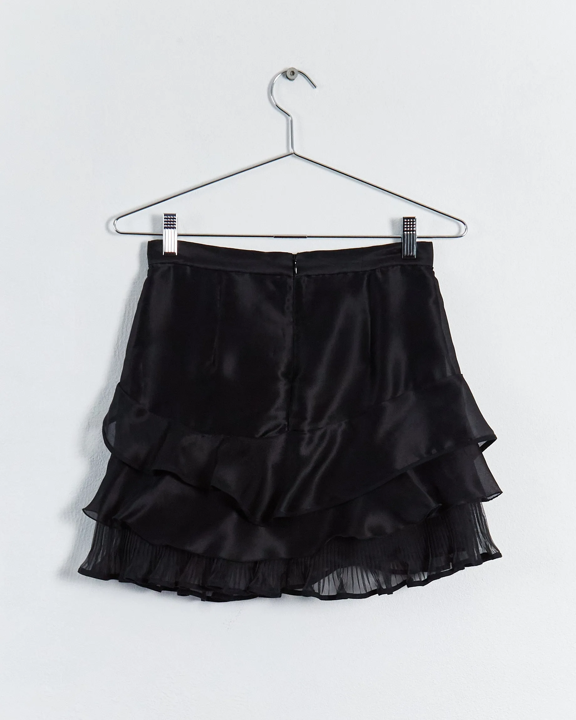 Isabel Marant 'evetra' silk ruffle mini skirt, black, 8