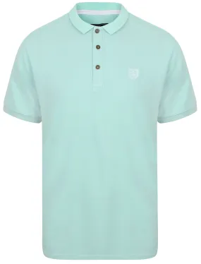 Lewisham Cotton Pique Polo Shirt In Pastel Turquoise - Kensington Eastside