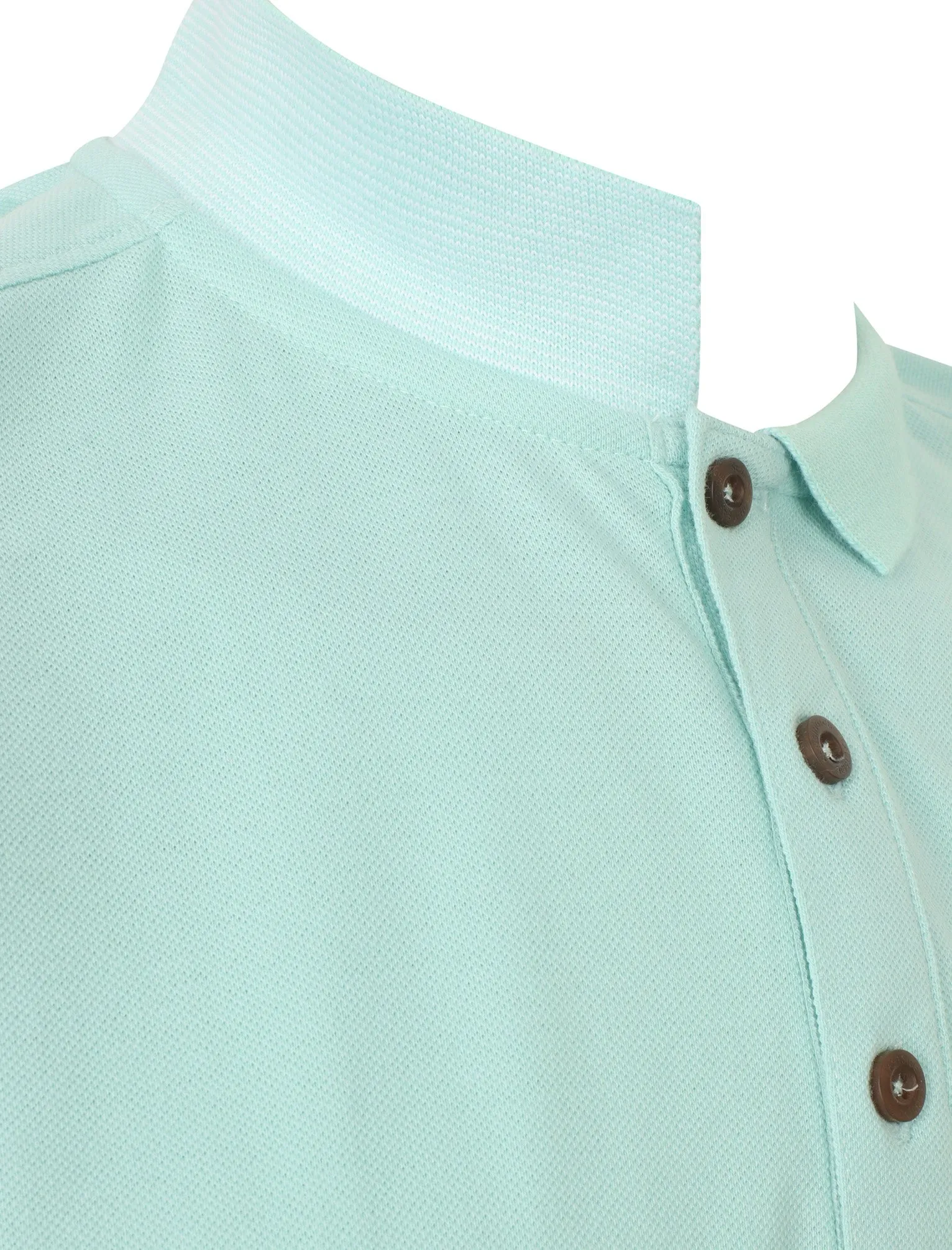 Lewisham Cotton Pique Polo Shirt In Pastel Turquoise - Kensington Eastside