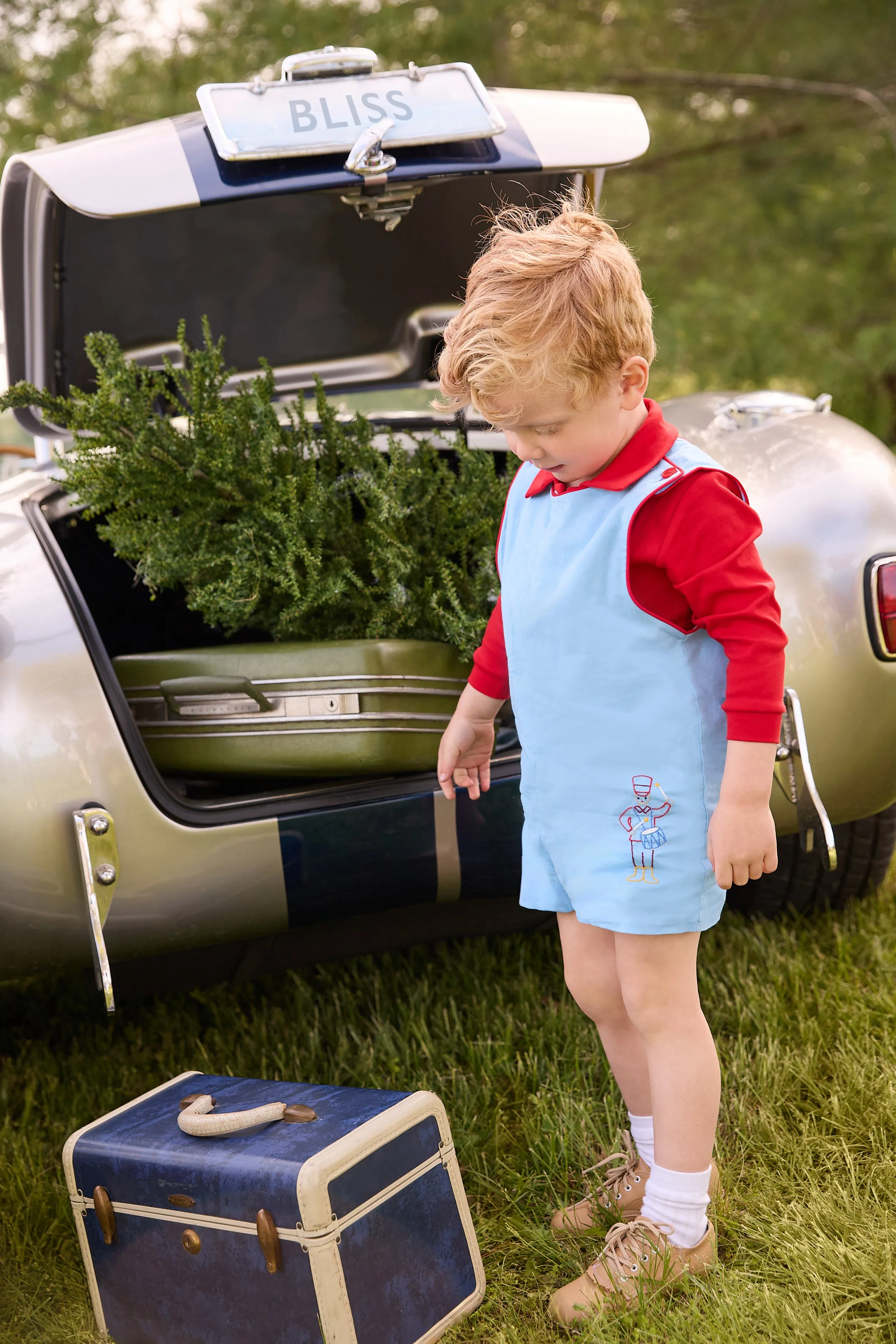 Lincoln Romper -- Liberty Blue w/ Drummer