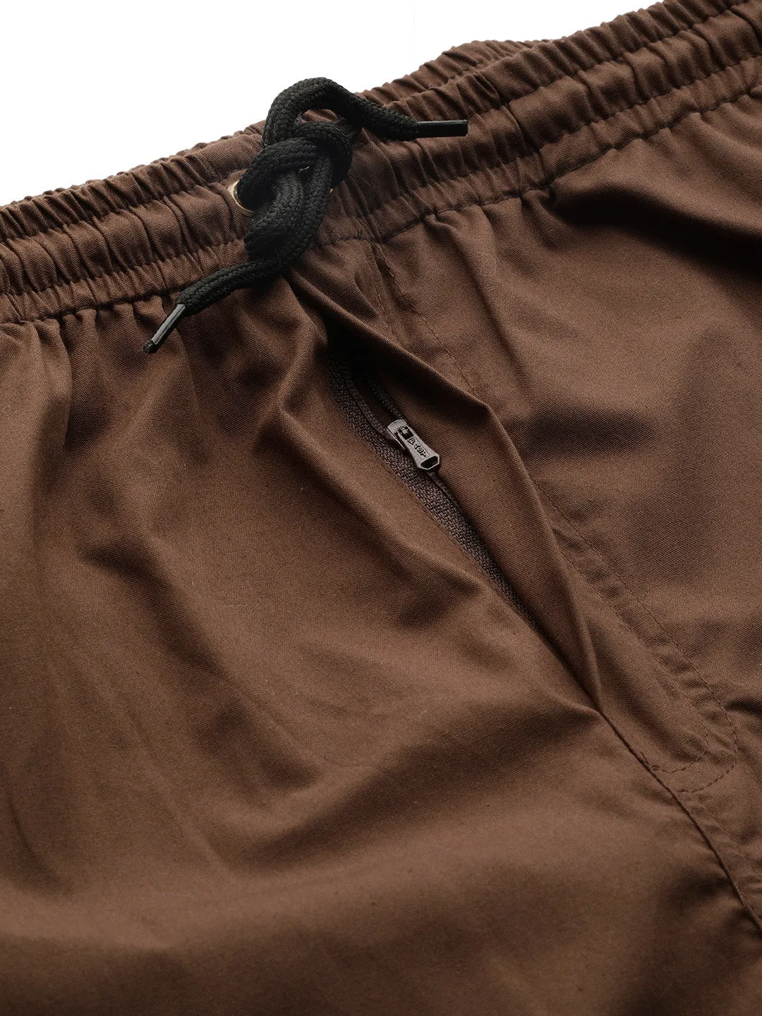 Men's Cotton Brown Solid Track Pant  - Sojanya