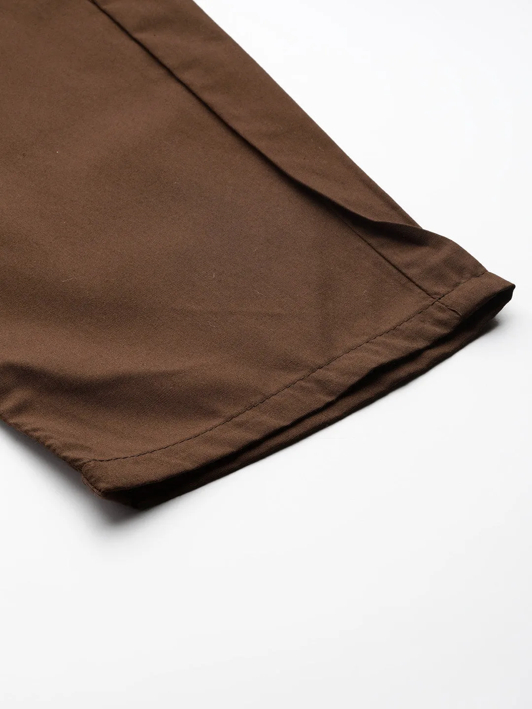 Men's Cotton Brown Solid Track Pant  - Sojanya