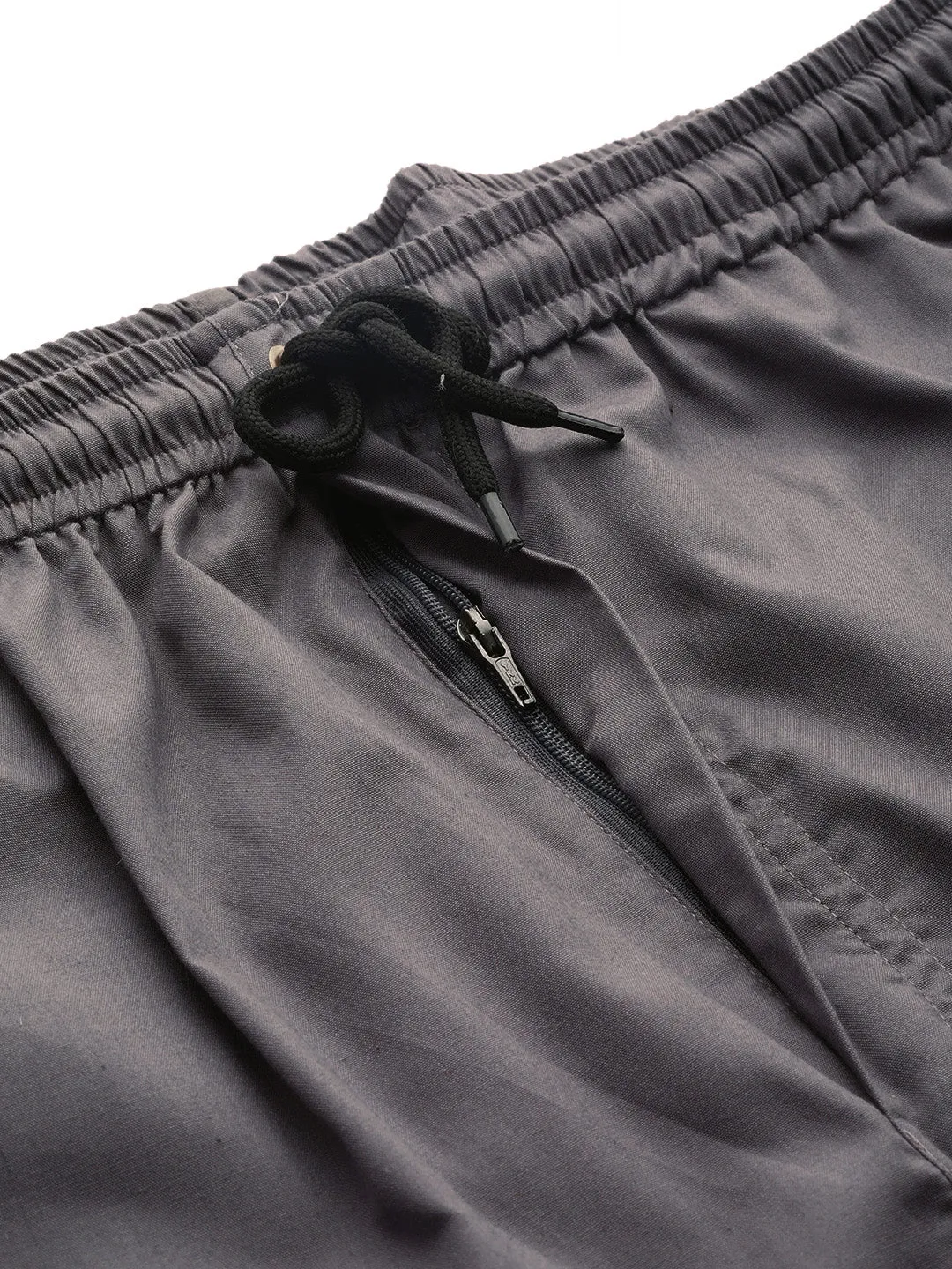 Men's Cotton Dark grey Solid Track Pant  - Sojanya