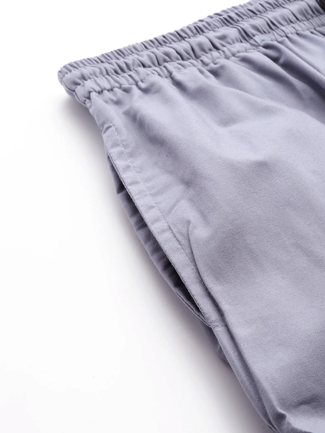 Men's Cotton Light Grey Solid Track Pant  - Sojanya