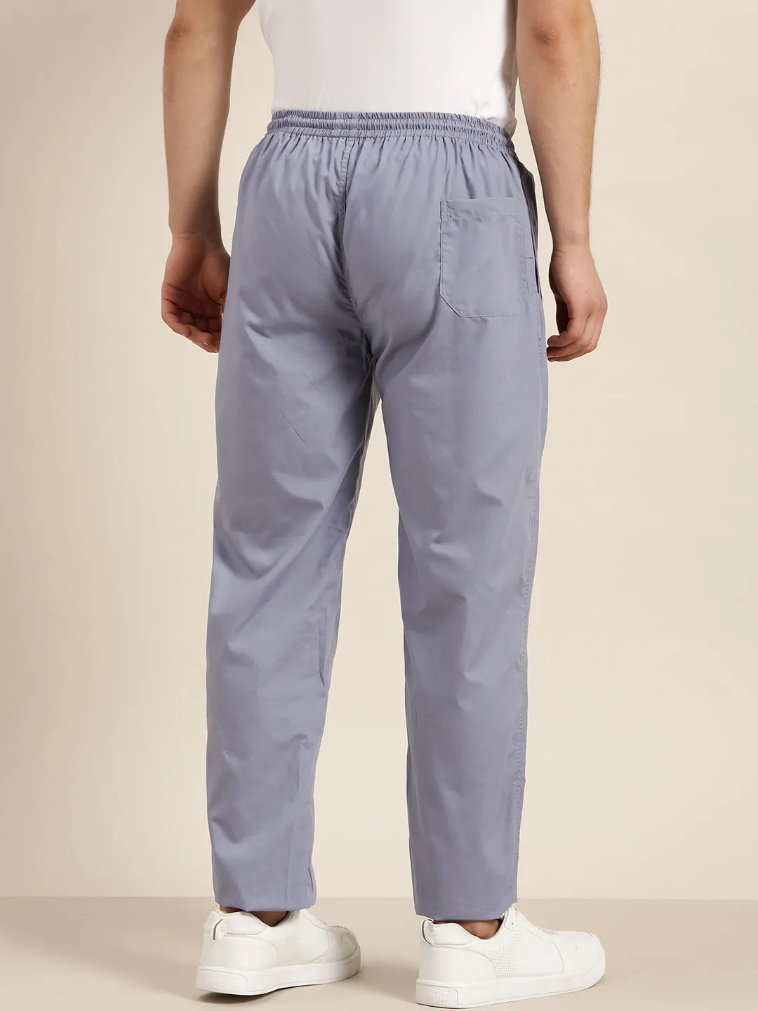 Men's Cotton Light Grey Solid Track Pant  - Sojanya