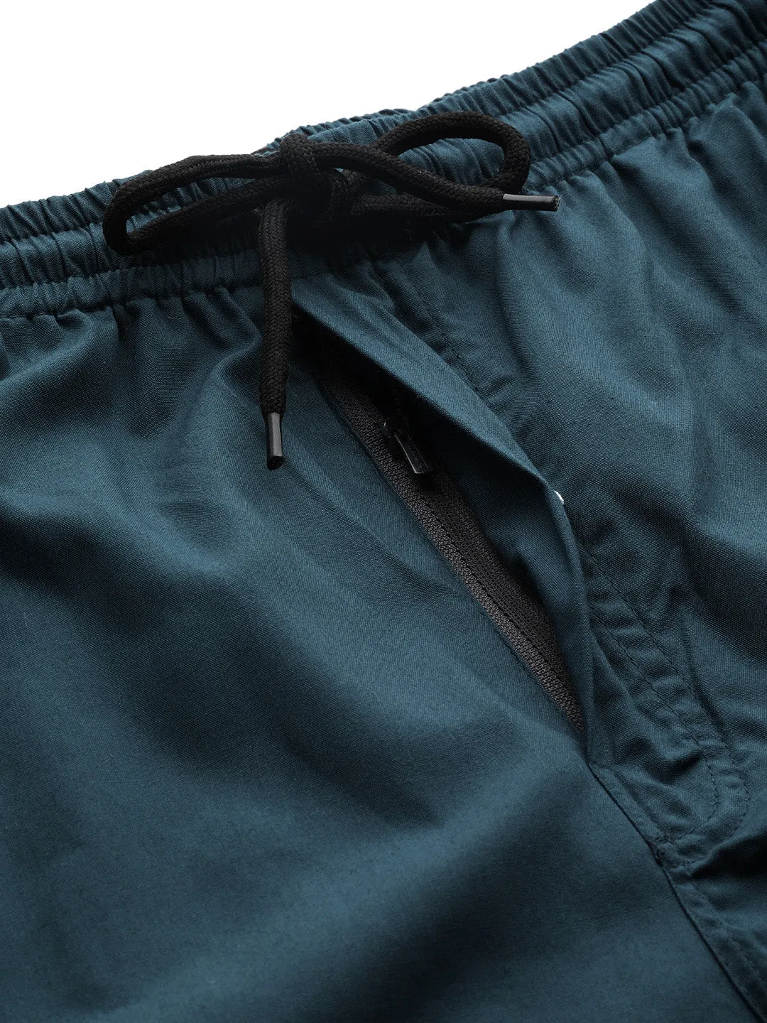 Men's Cotton Teal Blue Solid Track Pant  - Sojanya
