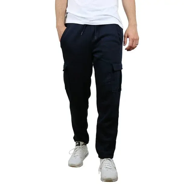 Men's Fleece Cargo Sweatpants With Open Bottom (Sizes, S-2XL)