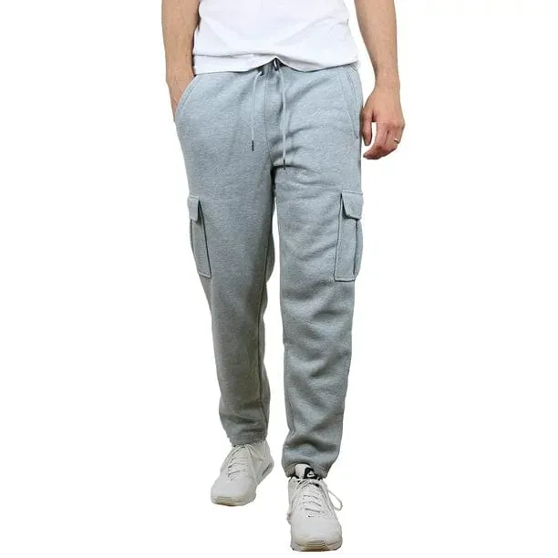 Men's Fleece Cargo Sweatpants With Open Bottom (Sizes, S-2XL)
