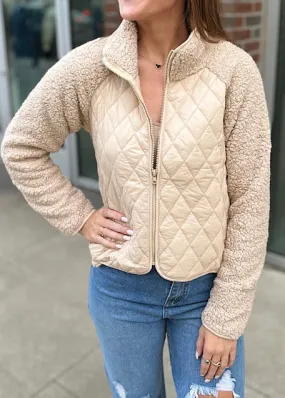 Next Adventure Cream Sherpa Quilted Jacket