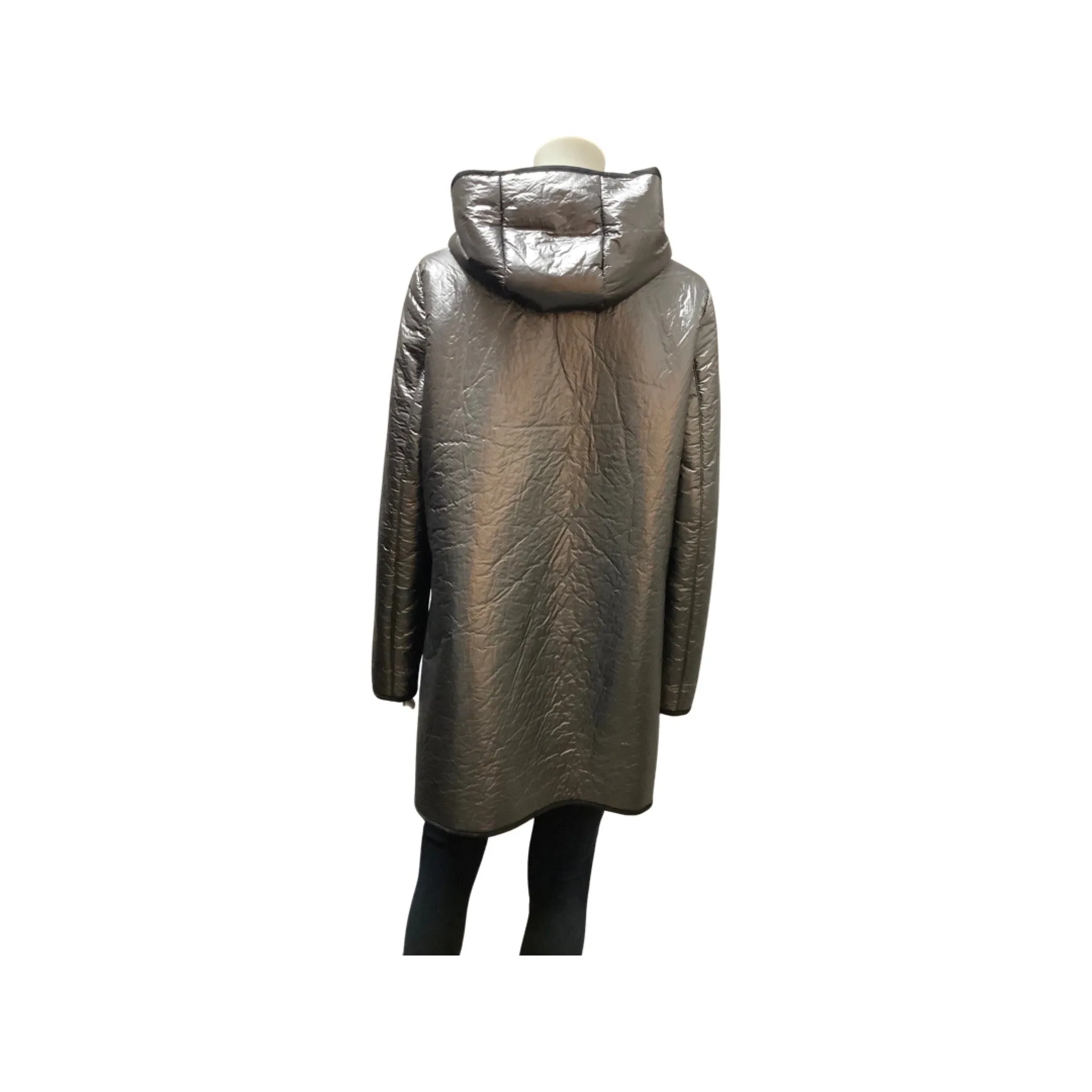 Nikki Jones Metallic Hooded Sherpa Jacket Size S/P