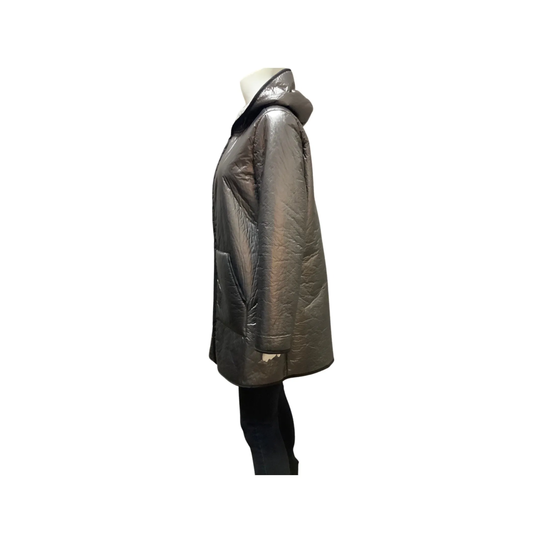 Nikki Jones Metallic Hooded Sherpa Jacket Size S/P