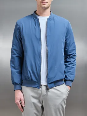 Nylon Padded Bomber Jacket in Air Force Blue