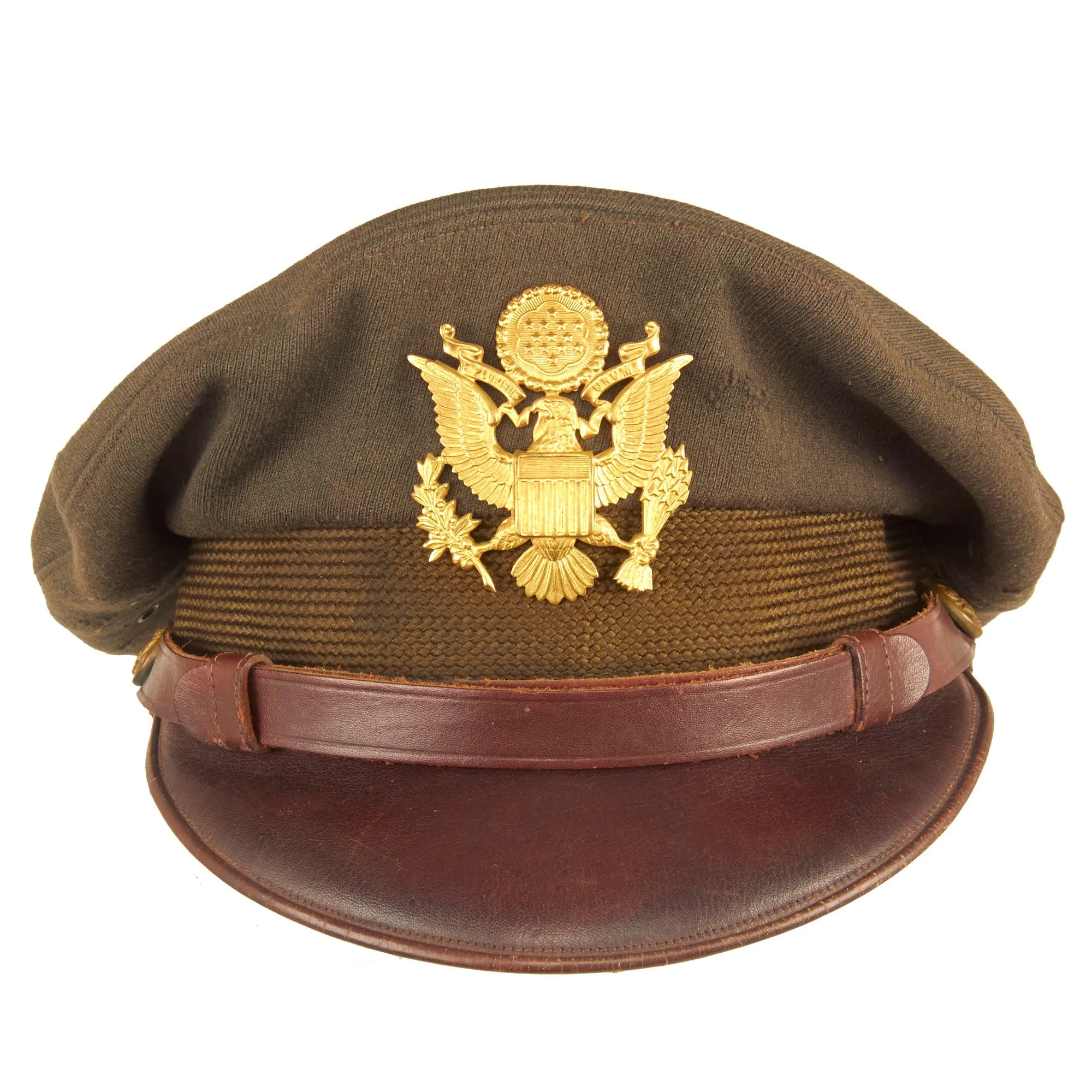 Original U.S. WWII Named USAAF Officer Winter Crush Visor Cap - FLIGHTER by BANCROFT