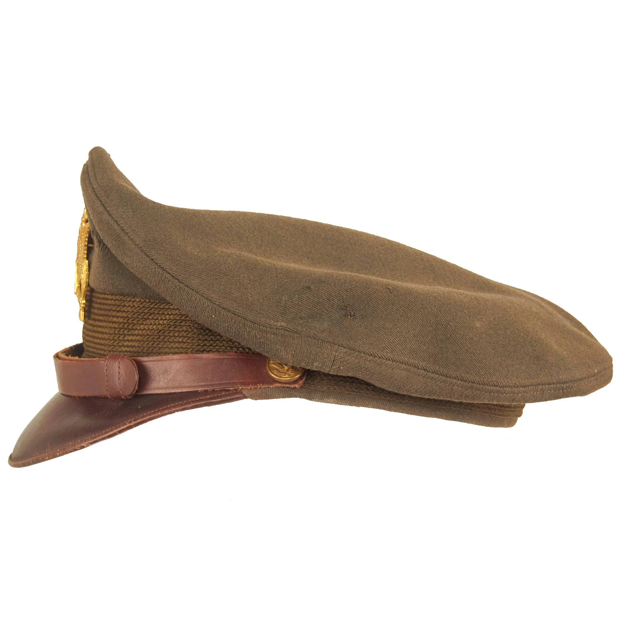 Original U.S. WWII Named USAAF Officer Winter Crush Visor Cap - FLIGHTER by BANCROFT