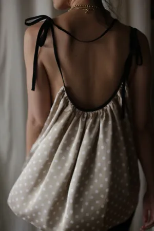 Parachute Top | Ivory Polkadot
