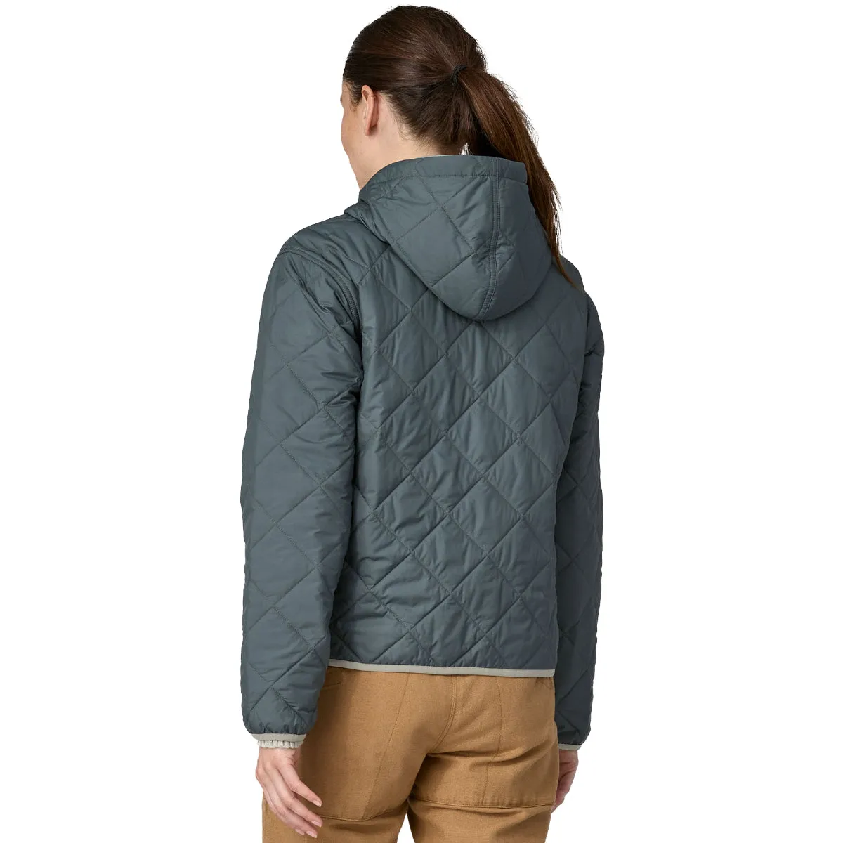 Patagonia Women's Diamond Quilted Bomber Hooded Zip Jacket - Nouveau Green