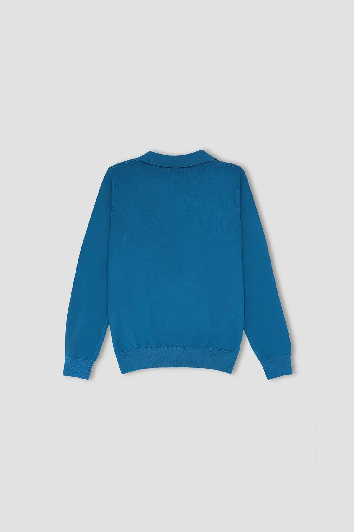 Polo Neck Sweater For Men - Deep Ocean