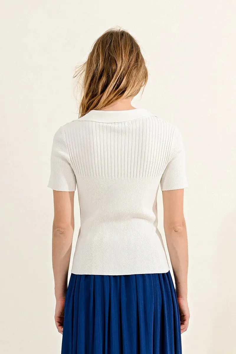 POLO SWEATER - ECRU