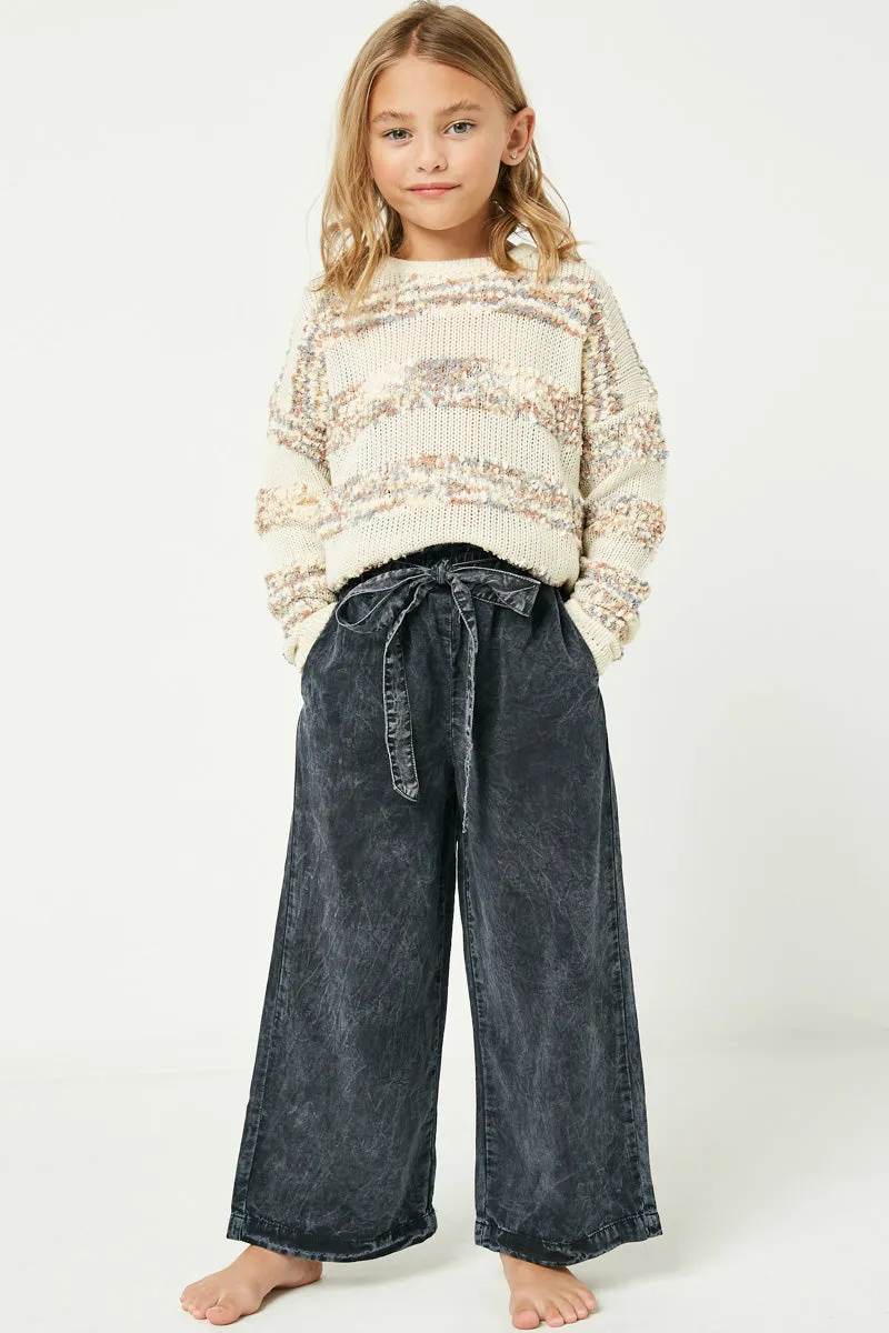 Poppy Popcorn Striped Crew Neck Sweater Girls S-XL