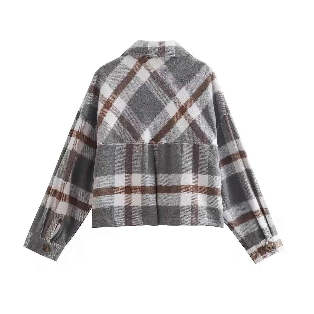 Pre Order:  Flap Pockets Plaid Short Jacket