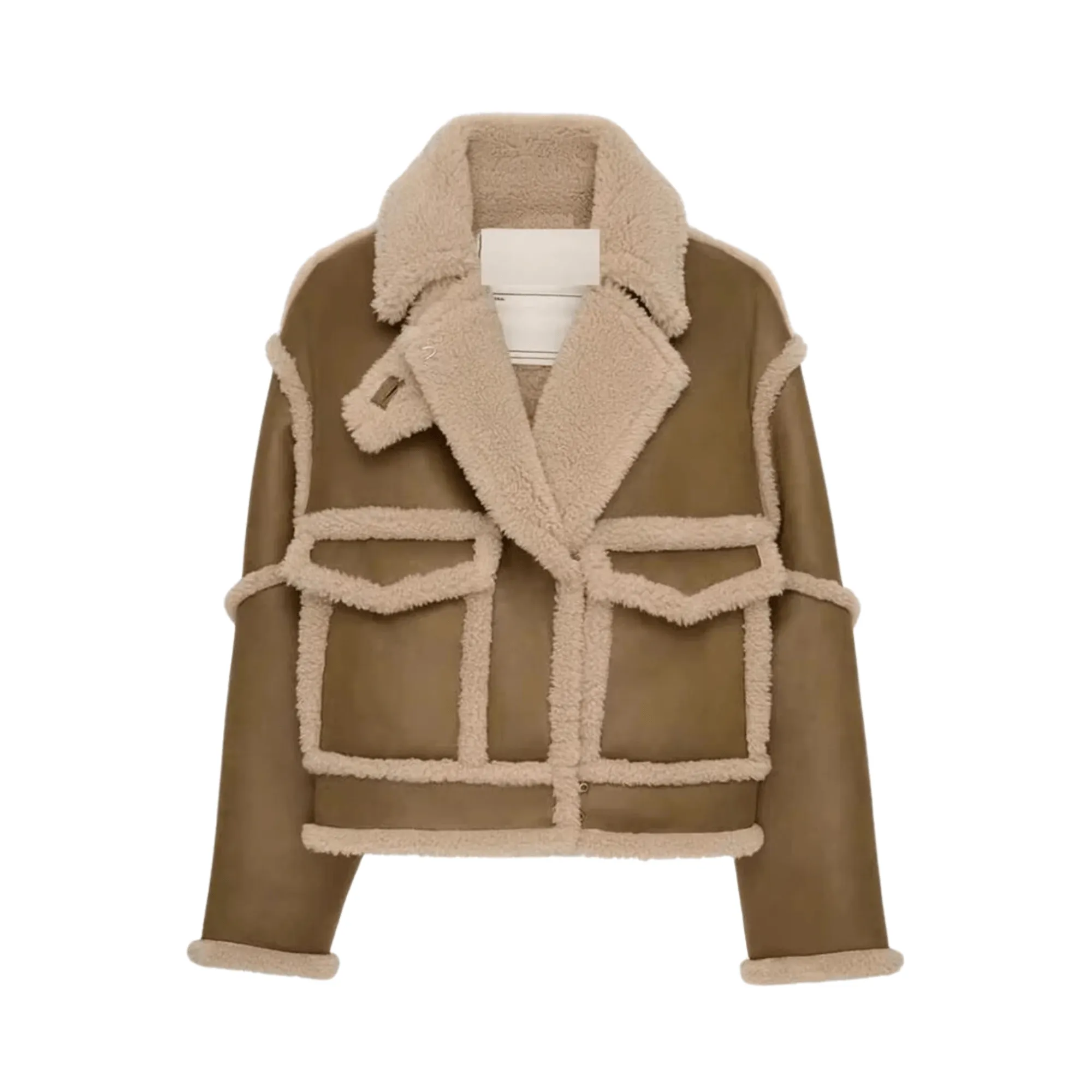 Pre Order:  Vegan Leather Woolen Aviator Jacket