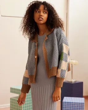 Prietema: Fantasy Blue Crochet Cotton Jacket Prietema: Fantasy Blue Crochet Cotton Jacket