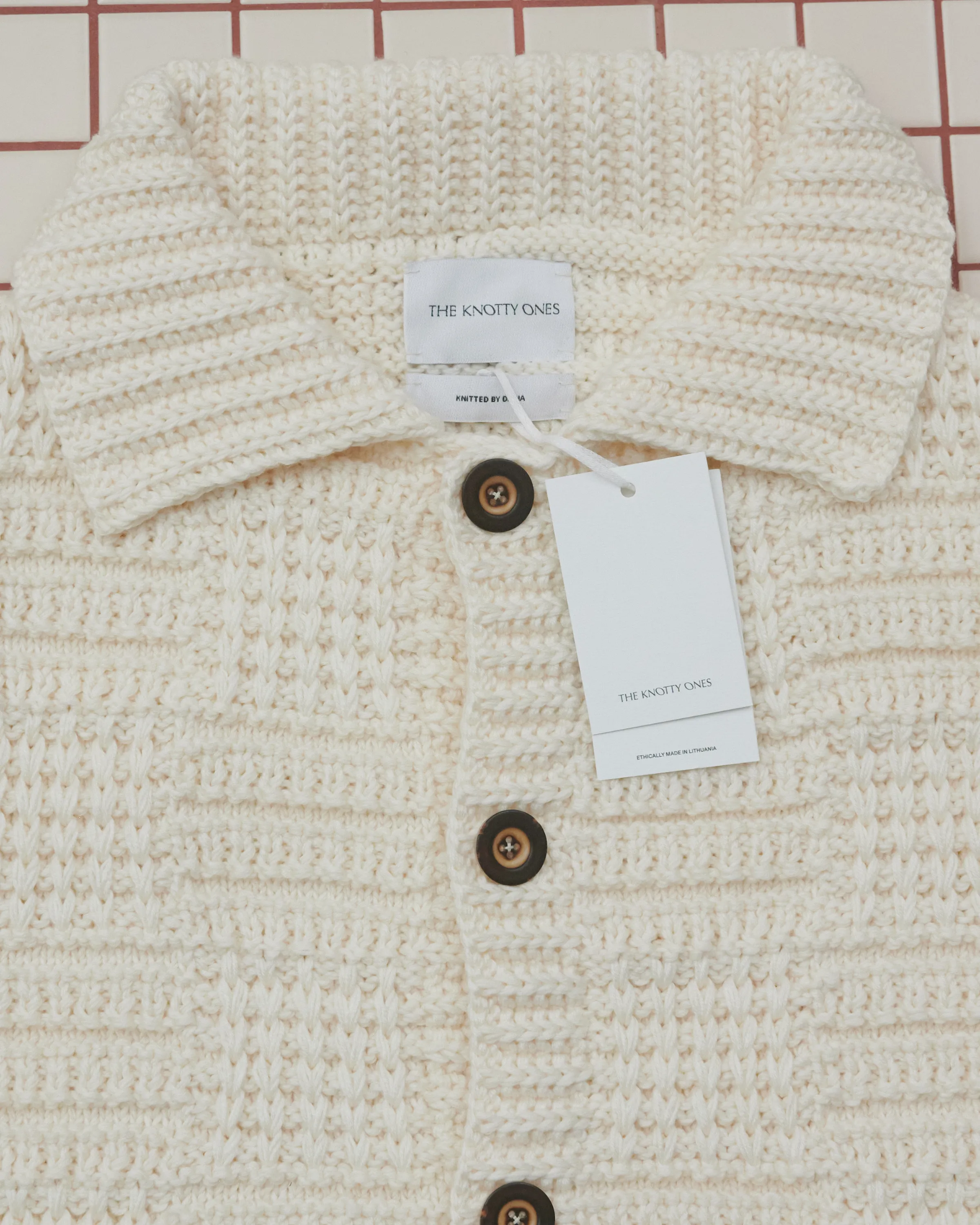 Prietema: Oat Milk Crochet Cotton Jacket