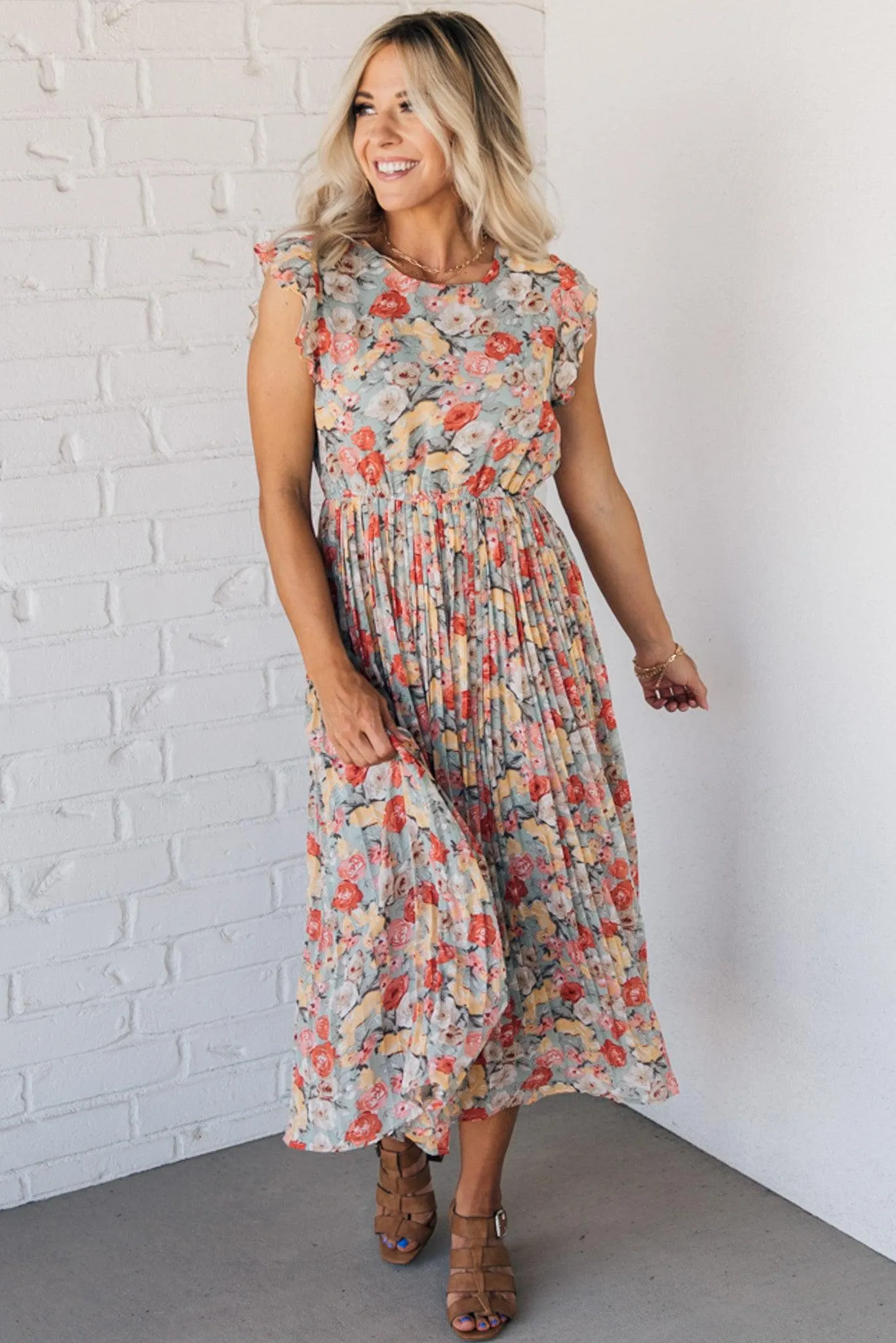 Primrose Pleated Midi Dress