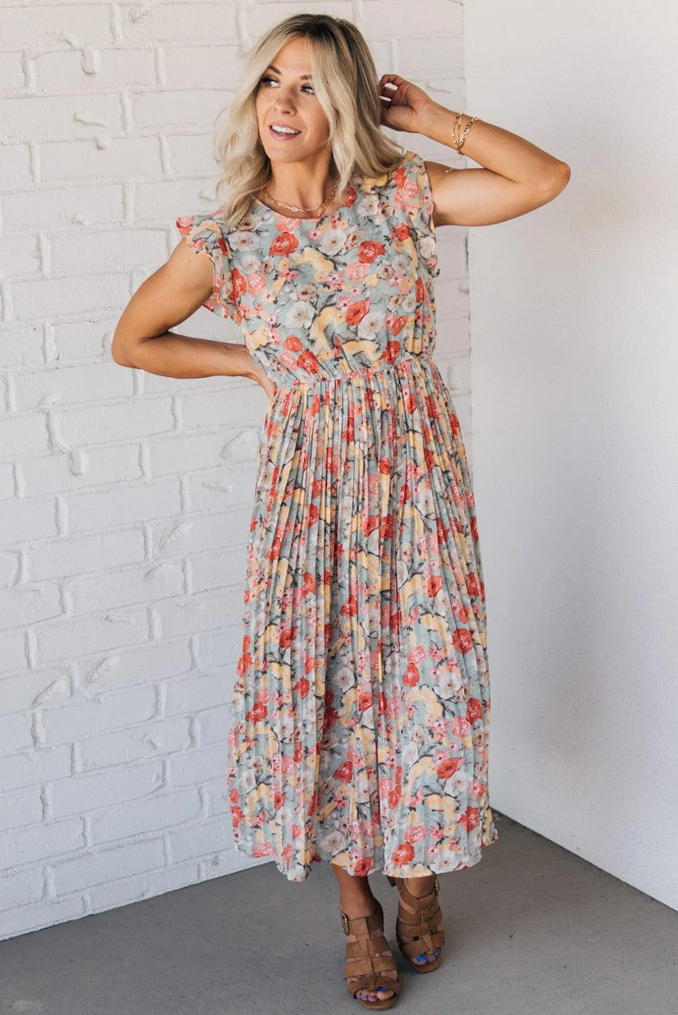 Primrose Pleated Midi Dress