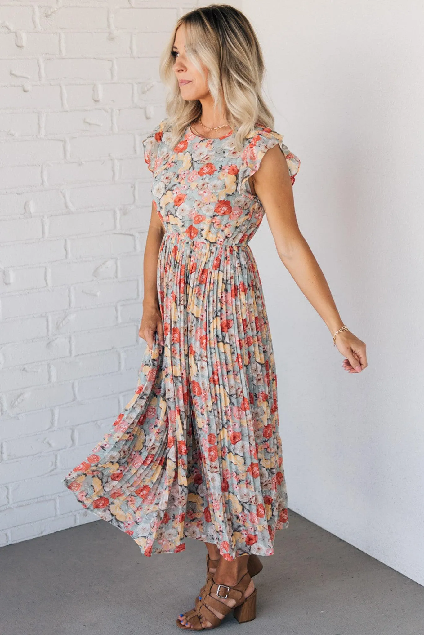 Primrose Pleated Midi Dress