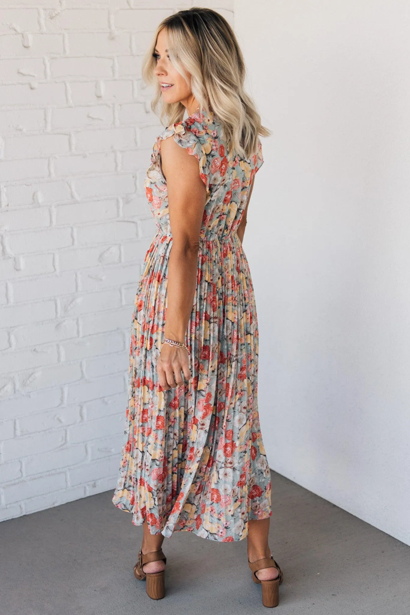 Primrose Pleated Midi Dress