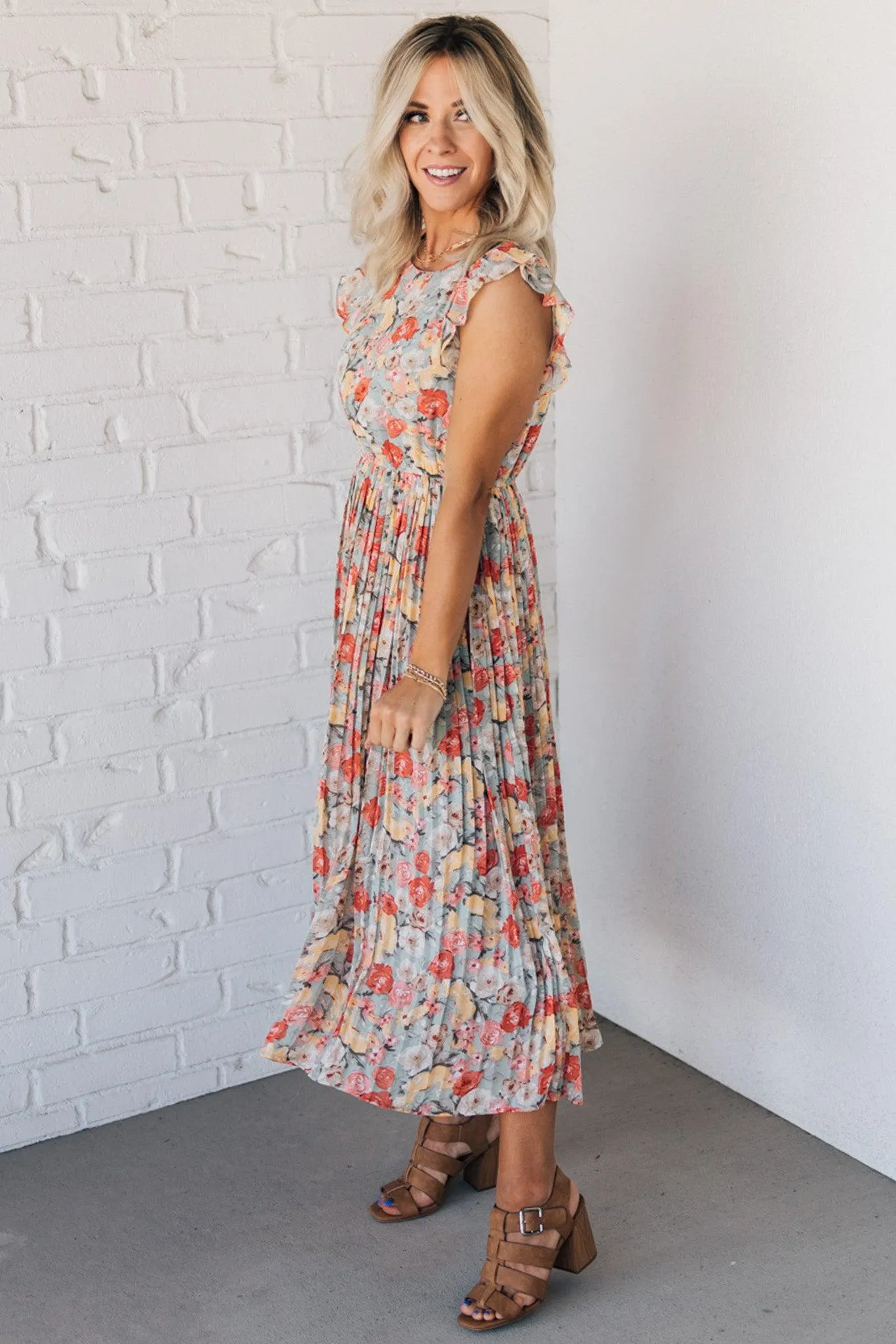 Primrose Pleated Midi Dress