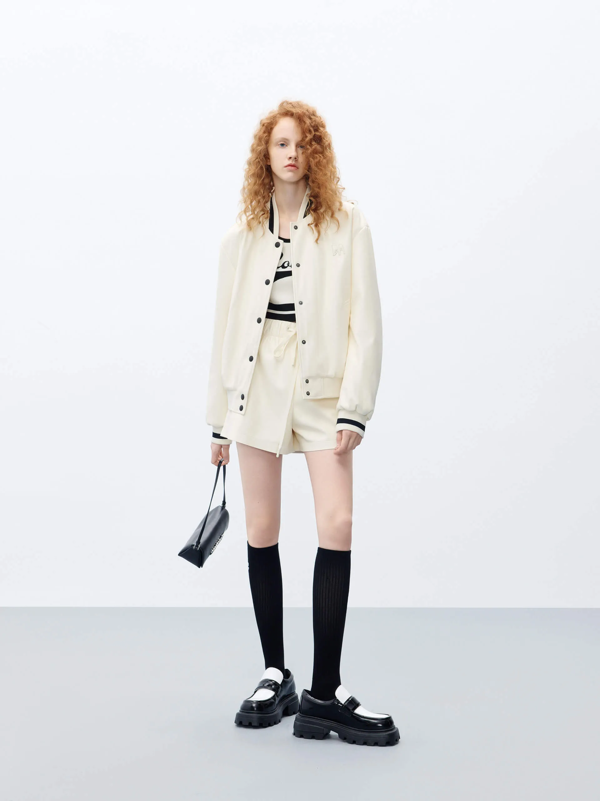 PU Leather Bomber Jacket