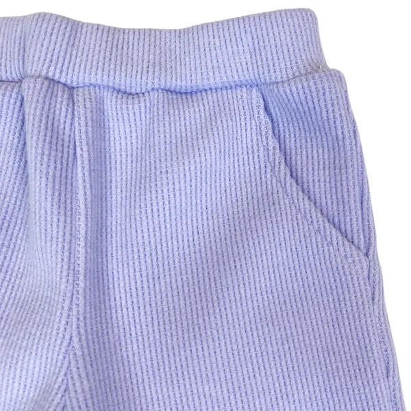 Purple Ruffle Trim Pants