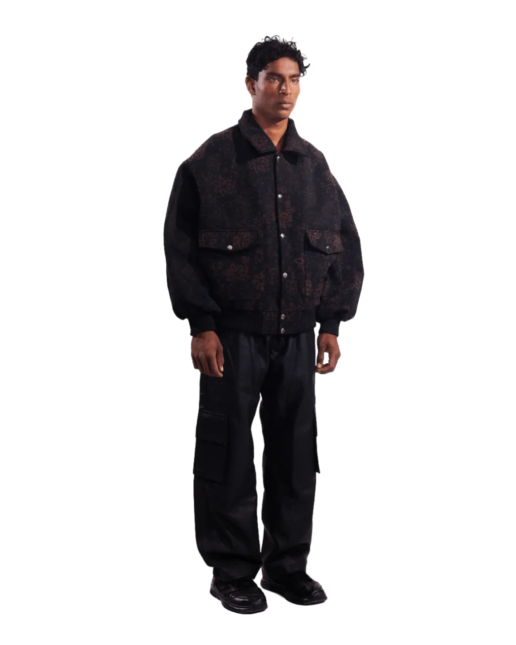 "APEX" BLOCK PRINT BOMBER JACKET