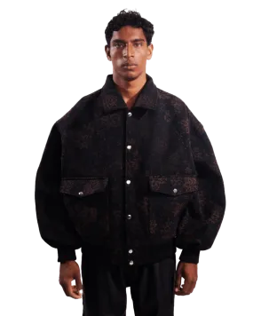 "APEX" BLOCK PRINT BOMBER JACKET