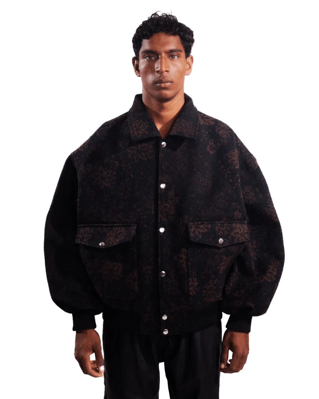 "APEX" BLOCK PRINT BOMBER JACKET