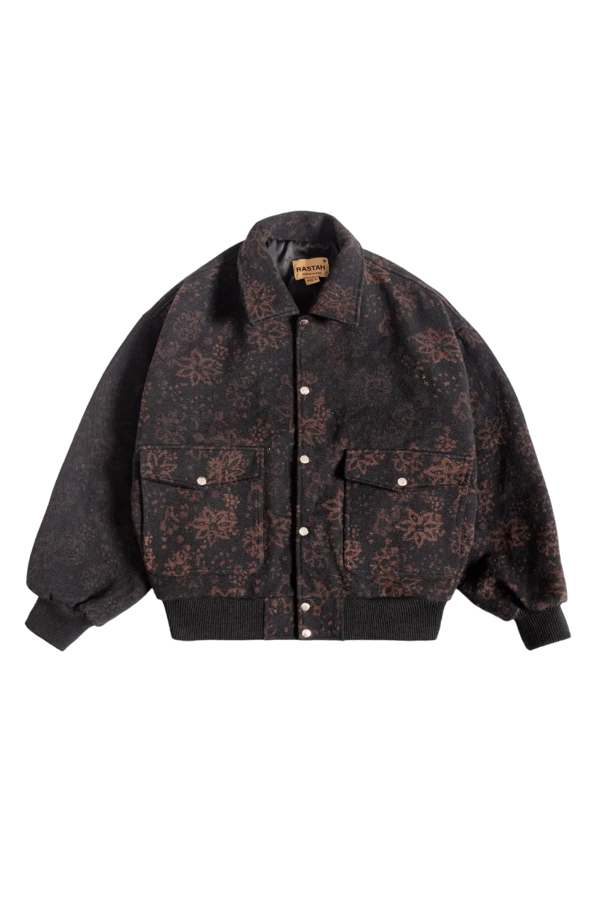 "APEX" BLOCK PRINT BOMBER JACKET