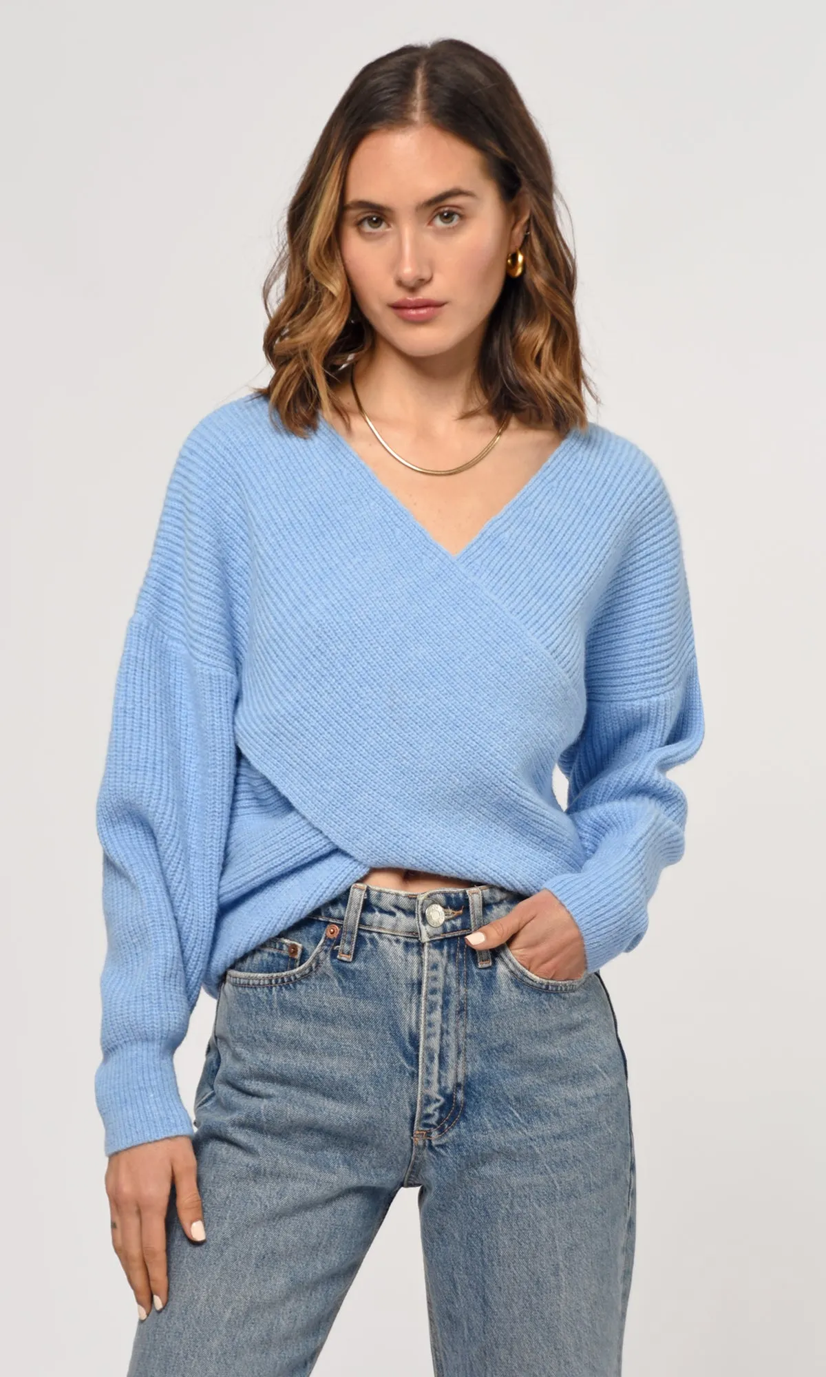 Rina Cross Front Cozy Sweater