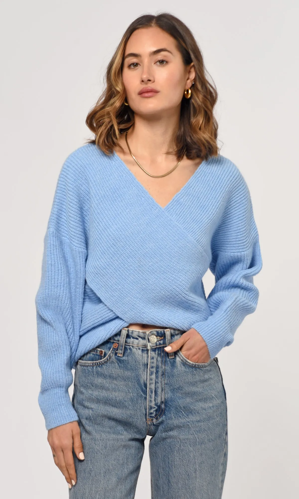 Rina Cross Front Cozy Sweater