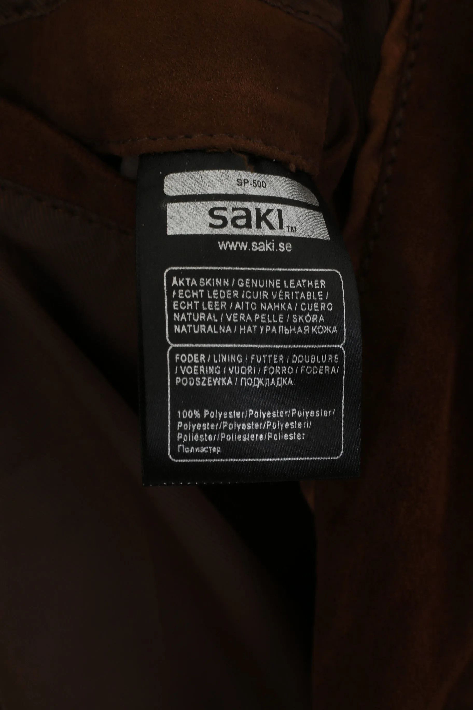 Saki Men 52 L Bomber Jacket Brown Suede Leather Full Zipp Retro Biker Top