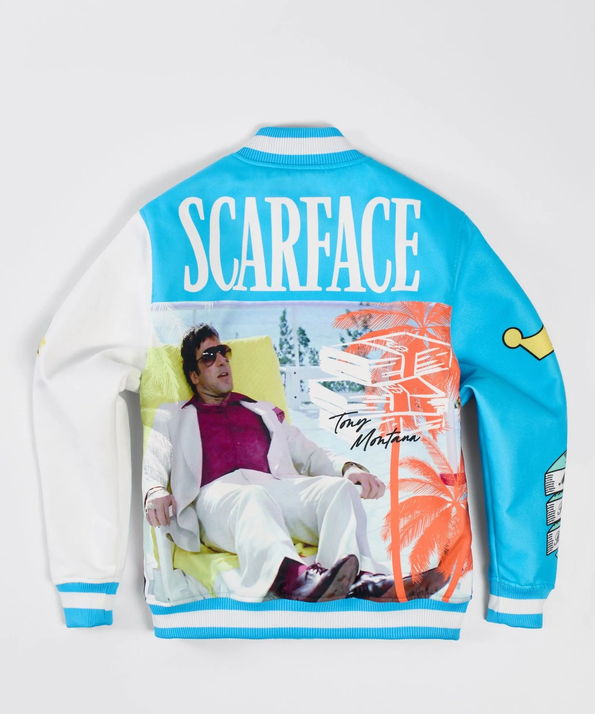 Scarface Retro Bomber Jacket - Blue