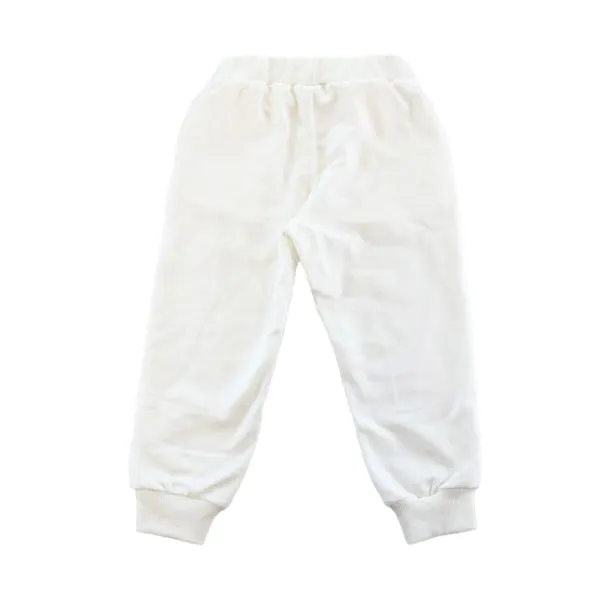 Sequin Unicorn Patch Pants - White