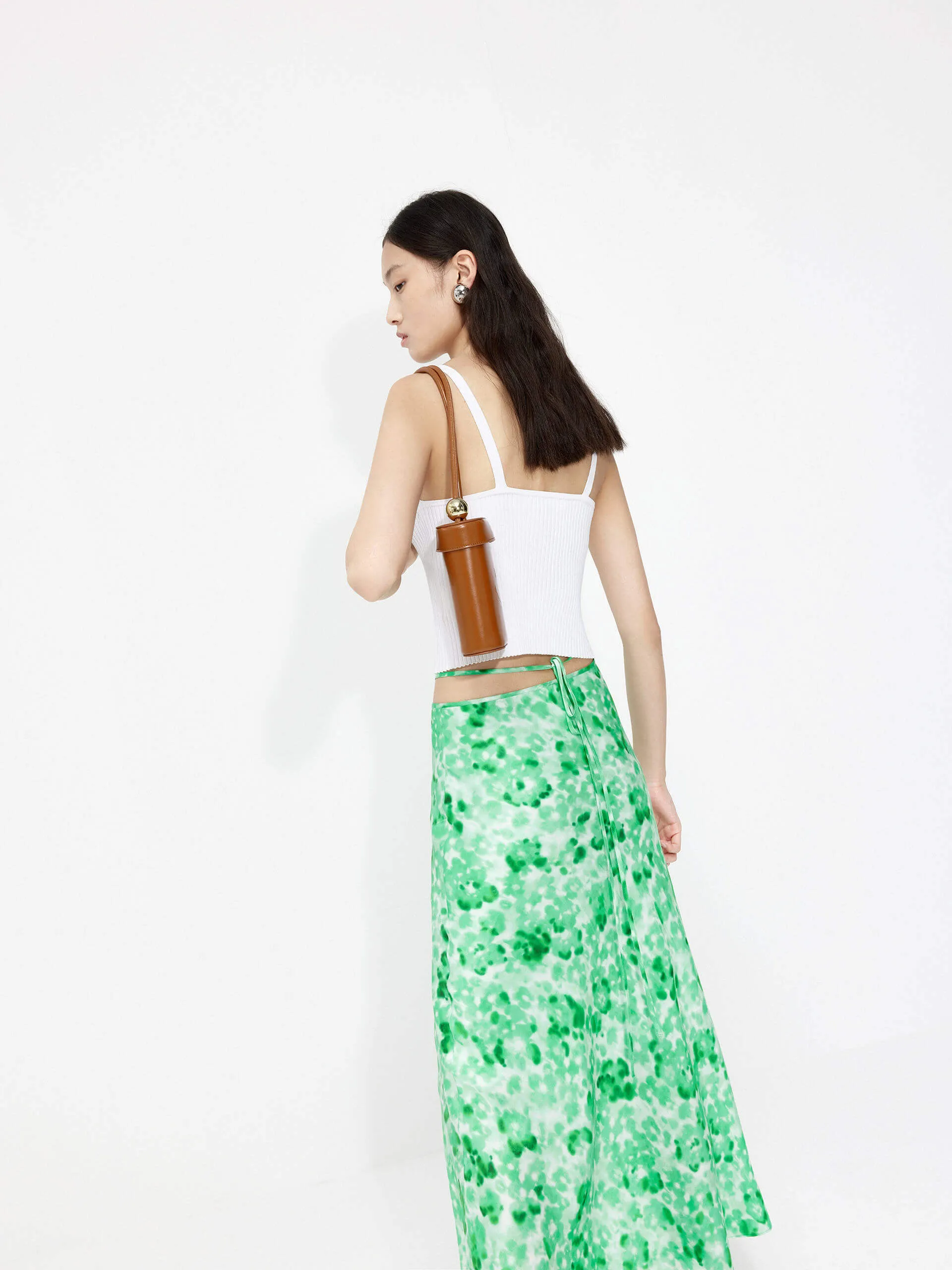 Silk Blend Printed Skirt